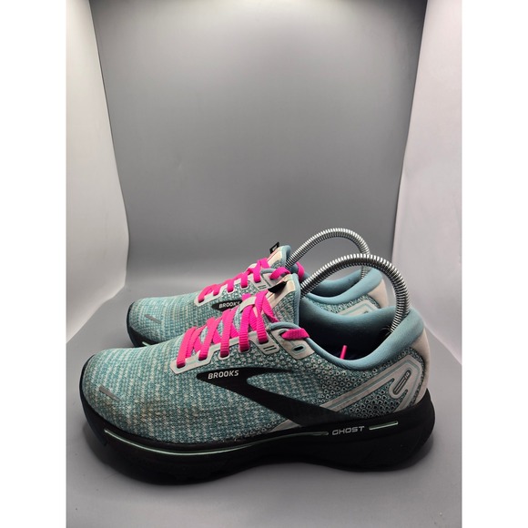 Brooks Ghost 14 Women's Running Shoes Size‎ 7 Teal Pink Running Walking Training - Picture 4 of 9